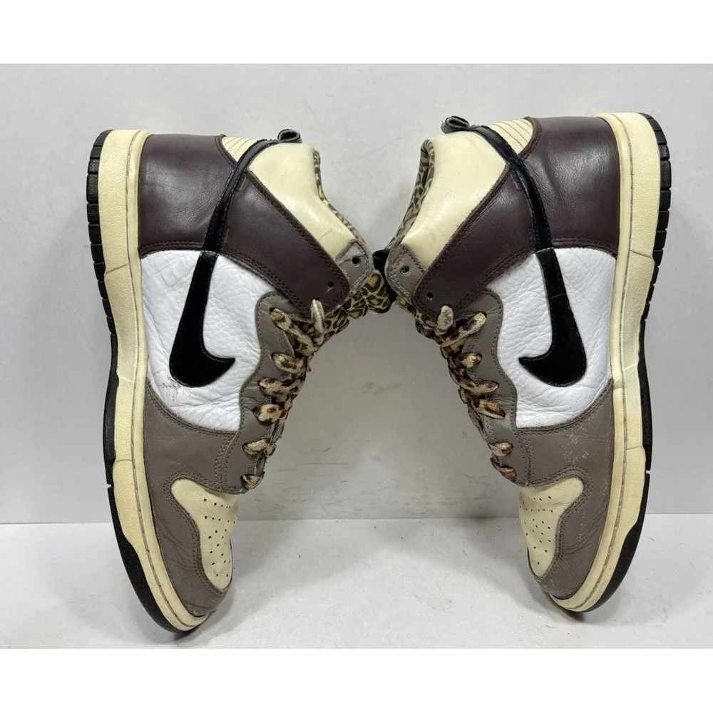 Nike Sb Dunk High Ferris Bueller Leopard 305050-201 Men's Size 10.5 Shoes Brown